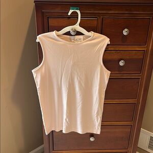 Talbots light Pink Sleeveless shirt, size small, 52% rayon, 48% cotton, ribbed